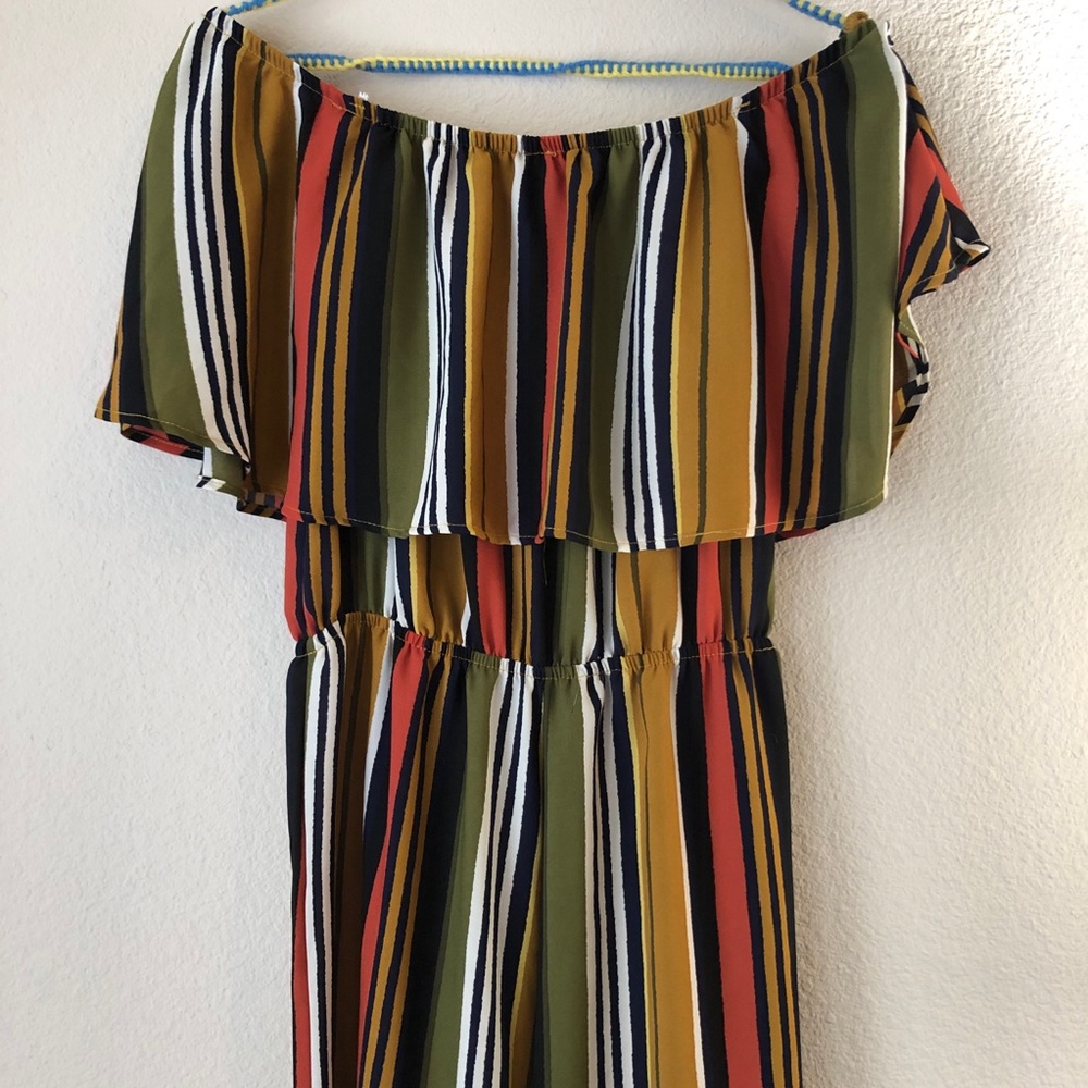 Off the Shoulder Jumpsuit NEW Striped